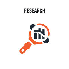 Fototapeta premium Research vector icon on white background. Red and black colored Research icon. Simple element illustration sign symbol EPS