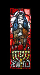 Saint Edith Stein, stained glass window by Sieger Koder in St. John church in Piflas, Germany