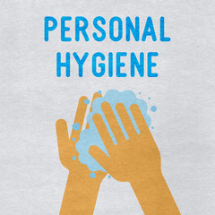 Personal hygiene clip art on textured background