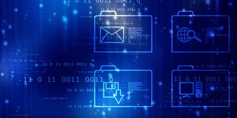 2d illustration technology background