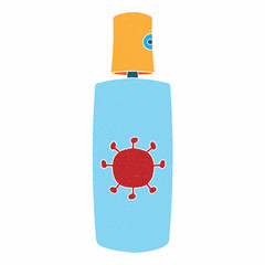 hand sanitizer vector design. digital hand drawn style. grain texture