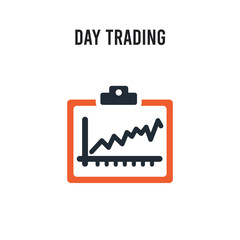 Day trading vector icon on white background. Red and black colored Day trading icon. Simple element illustration sign symbol EPS