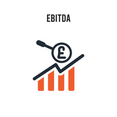 Ebitda vector icon on white background. Red and black colored Ebitda icon. Simple element illustration sign symbol EPS