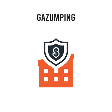 Gazumping vector icon on white background. Red and black colored Gazumping icon. Simple element illustration sign symbol EPS
