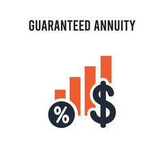 Guaranteed annuity rate vector icon on white background. Red and black colored Guaranteed annuity rate icon. Simple element illustration sign symbol EPS