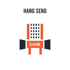 Hang Seng vector icon on white background. Red and black colored Hang Seng icon. Simple element illustration sign symbol EPS