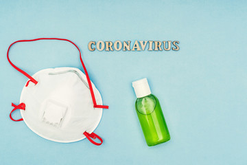 Coronavirus, covid-19. The inscription coronavirus on a blue background. Self-isolation and...