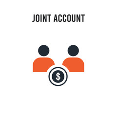 Joint account vector icon on white background. Red and black colored Joint account icon. Simple element illustration sign symbol EPS