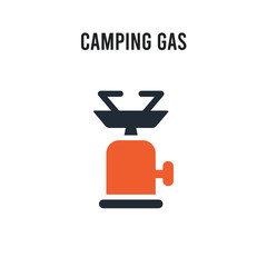 Camping gas vector icon on white background. Red and black colored Camping gas icon. Simple element illustration sign symbol EPS