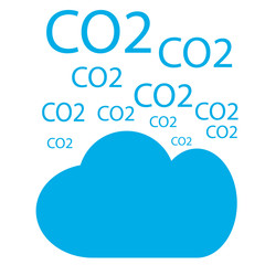 CO2 emissions in cloud icon isolated