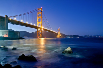 Golden Gate Bridge at long exposure photo. San Francisco, California.