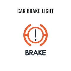 car brake light vector icon on white background. Red and black colored car brake light icon. Simple element illustration sign symbol EPS