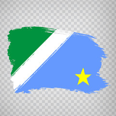 Flag of  Matu Grosso do Sul from brush strokes. Federal Republic of Brazil. Flag Matu Grosso do Sul of Brazil on transparent background for your web site design, logo, app, UI. Brazil. EPS10.