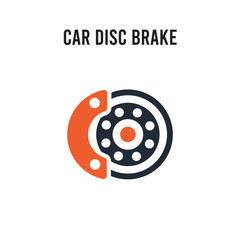 car disc brake vector icon on white background. Red and black colored car disc brake icon. Simple element illustration sign symbol EPS