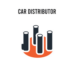 car distributor cap vector icon on white background. Red and black colored car distributor cap icon. Simple element illustration sign symbol EPS