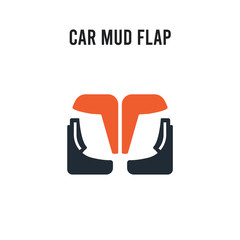 car mud flap vector icon on white background. Red and black colored car mud flap icon. Simple element illustration sign symbol EPS