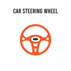 car steering wheel vector icon on white background. Red and black colored car steering wheel icon. Simple element illustration sign symbol EPS