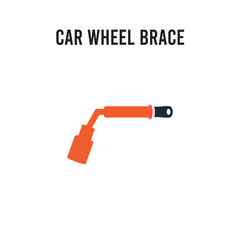 car wheel brace vector icon on white background. Red and black colored car wheel brace icon. Simple element illustration sign symbol EPS