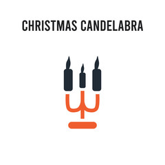 christmas candelabra vector icon on white background. Red and black colored christmas candelabra icon. Simple element illustration sign symbol EPS