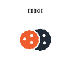 Cookie vector icon on white background. Red and black colored Cookie icon. Simple element illustration sign symbol EPS