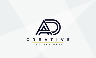 AD Letter Logo Design. Creative Modern A D Letters Icon vector Illustration.