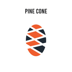 Pine cone vector icon on white background. Red and black colored Pine cone icon. Simple element illustration sign symbol EPS