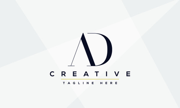 AD Letter Logo Design. Creative Modern A D Letters Icon vector Illustration.