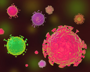 Seamless  dirty Coronavirus vector pattern. Sign of 2019-nCoV, COVID-19