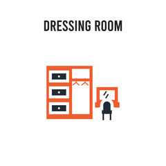 Dressing room vector icon on white background. Red and black colored Dressing room icon. Simple element illustration sign symbol EPS