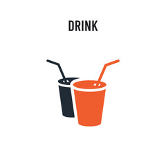 Drink vector icon on white background. Red and black colored Drink icon. Simple element illustration sign symbol EPS