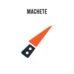 machete vector icon on white background. Red and black colored machete icon. Simple element illustration sign symbol EPS