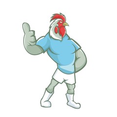 Fototapeta na wymiar Rooster mascot design with modern illustration concept style for sport team