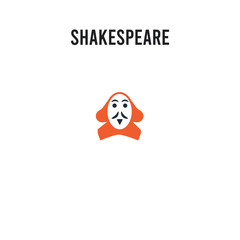 Shakespeare vector icon on white background. Red and black colored Shakespeare icon. Simple element illustration sign symbol EPS
