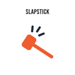 slapstick vector icon on white background. Red and black colored slapstick icon. Simple element illustration sign symbol EPS