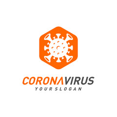 Covid-19 Coronavirus concept inscription typography design logo. World Health organization WHO introduced new official name for Coronavirus disease named COVID-19, dangerous virus vector illustration