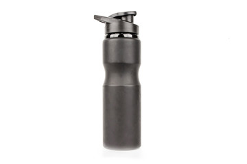 Black thermos isolated on a white background.