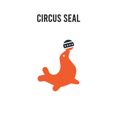 Circus Seal vector icon on white background. Red and black colored Circus Seal icon. Simple element illustration sign symbol EPS