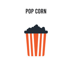 Pop corn vector icon on white background. Red and black colored Pop corn icon. Simple element illustration sign symbol EPS