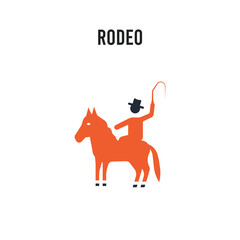 rodeo vector icon on white background. Red and black colored rodeo icon. Simple element illustration sign symbol EPS