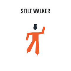 Stilt walker vector icon on white background. Red and black colored Stilt walker icon. Simple element illustration sign symbol EPS