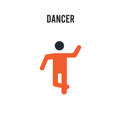 Dancer vector icon on white background. Red and black colored Dancer icon. Simple element illustration sign symbol EPS