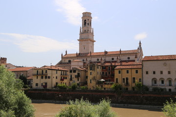 Fototapeta na wymiar Verona - The Archbishopric panorama