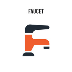Faucet vector icon on white background. Red and black colored Faucet icon. Simple element illustration sign symbol EPS