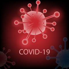 Novel Coronavirus (2019-nCoV). Virus Covid 19-NCP. Coronavirus molecules on background