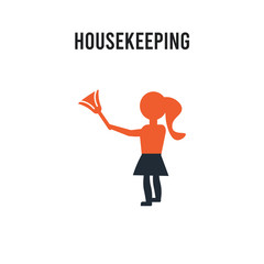 Housekeeping vector icon on white background. Red and black colored Housekeeping icon. Simple element illustration sign symbol EPS