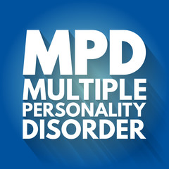 MPD - Multiple Personality Disorder acronym, medical concept background