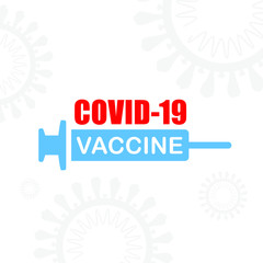 Coronavirus vaccine icon. Covid-19 vaccination syringe sign. Vector illustration.