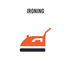 Ironing vector icon on white background. Red and black colored Ironing icon. Simple element illustration sign symbol EPS
