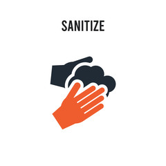 sanitize vector icon on white background. Red and black colored sanitize icon. Simple element illustration sign symbol EPS