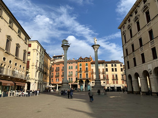 Fototapeta na wymiar View of Piazza dei Signori, the central square of Vicenza, Italy.